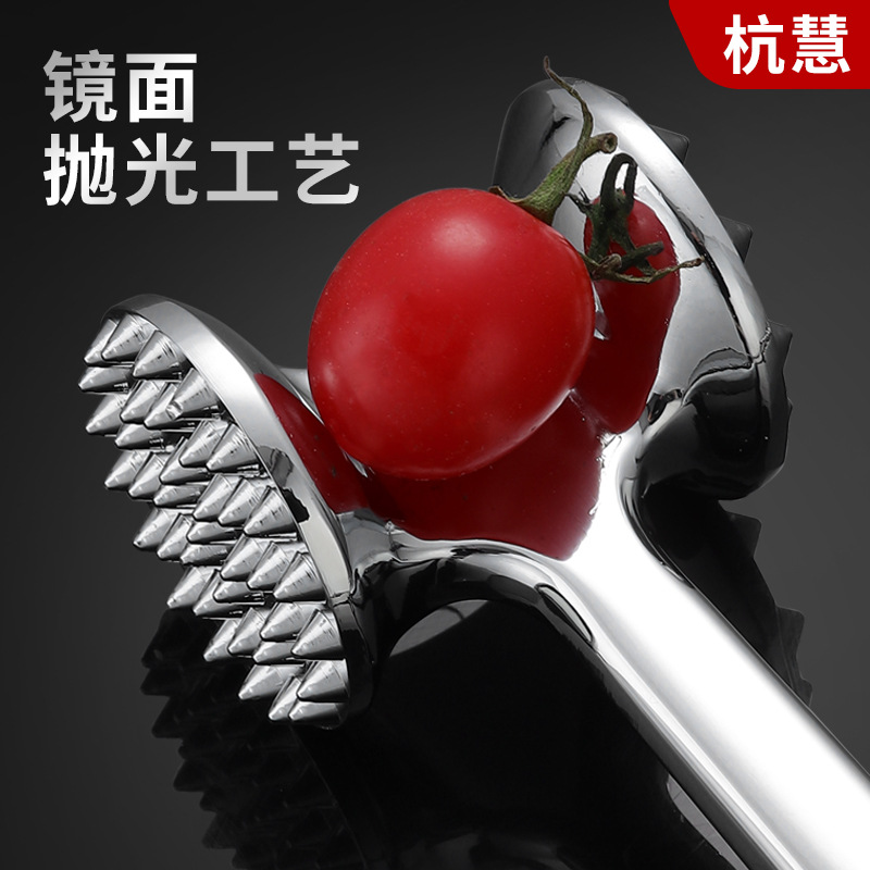 New Zinc Alloy Solid Double-Sided Meat Hammer Kitchen Household Meat Tenderizer Stainless Steel Meat Hammer Meat Mincer Tenderizer