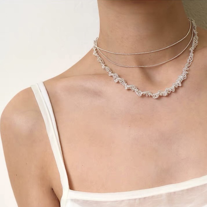 Moonlight hanging tassel lace necklace and bracelet, multiple ways to wear, niche collarbone chain