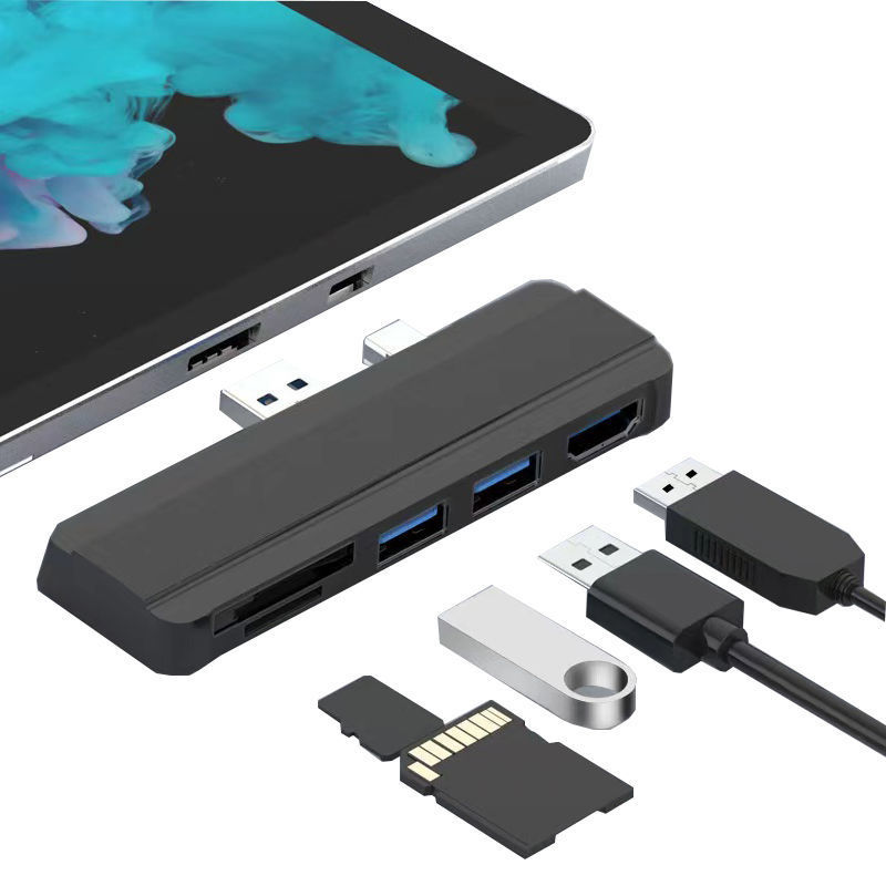 For Surface Pro 4/5/6 Docking Station USB to HDMI Screen Mirroring Card Reader Expansion Hub