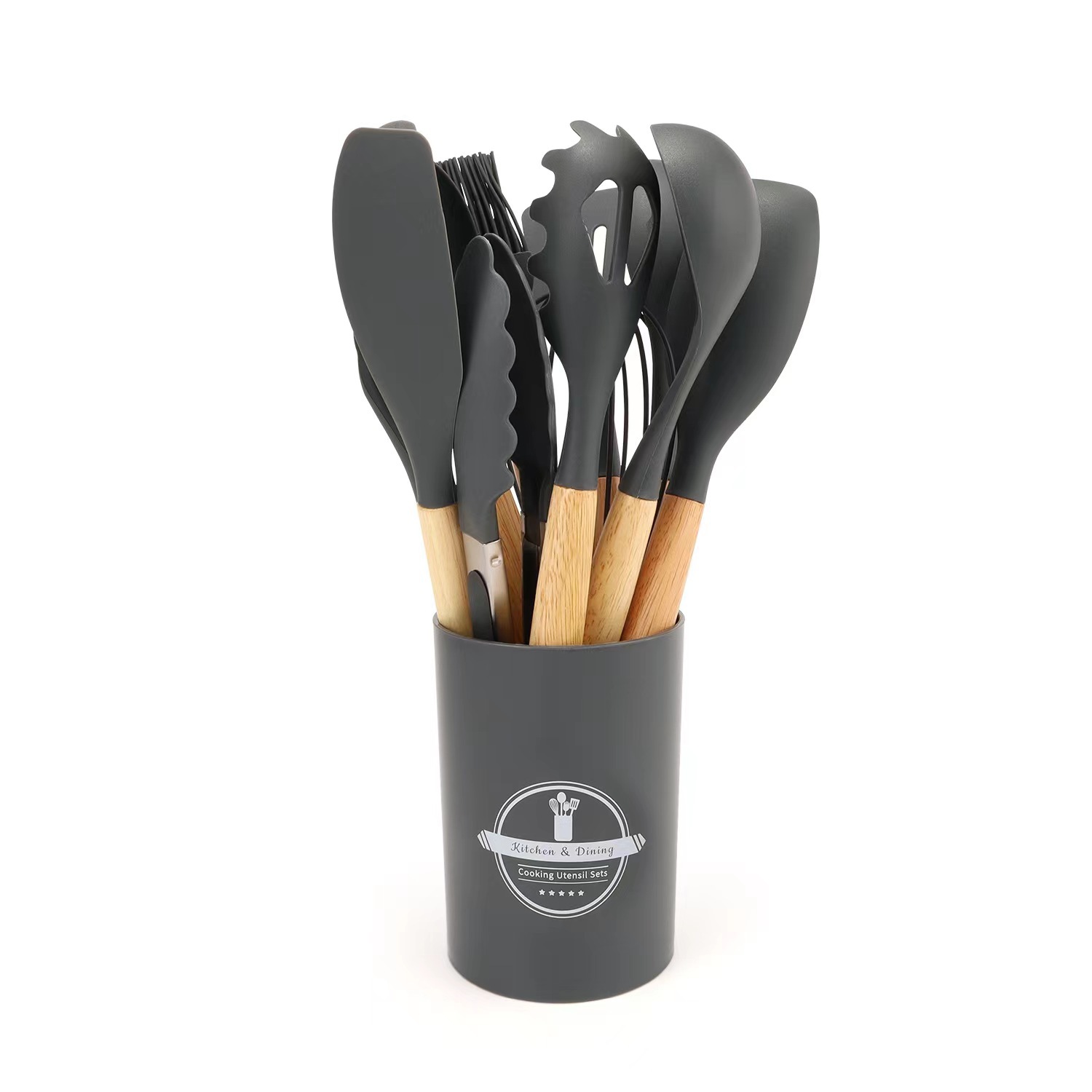 Silicone kitchenware 12-piece set, non-stick pan silicone spatula, household silicone spatula, soup spoon, daily kitchen set
