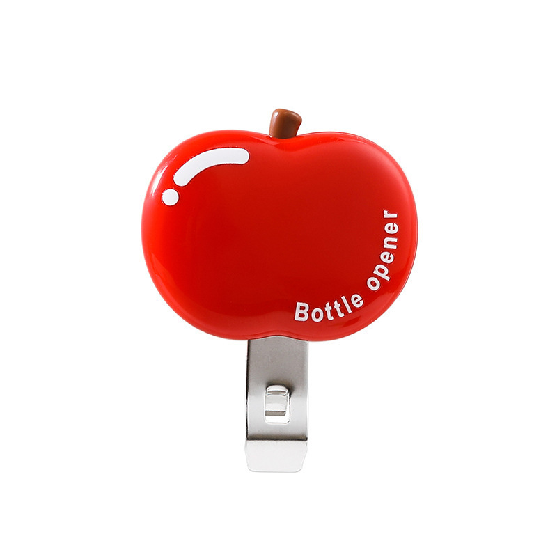 Apple-Shaped Bottle Opener Multifunctional Refrigerator Magnet Snack Sealing Clip Household Cartoon Portable Magnetic Bottle Opener