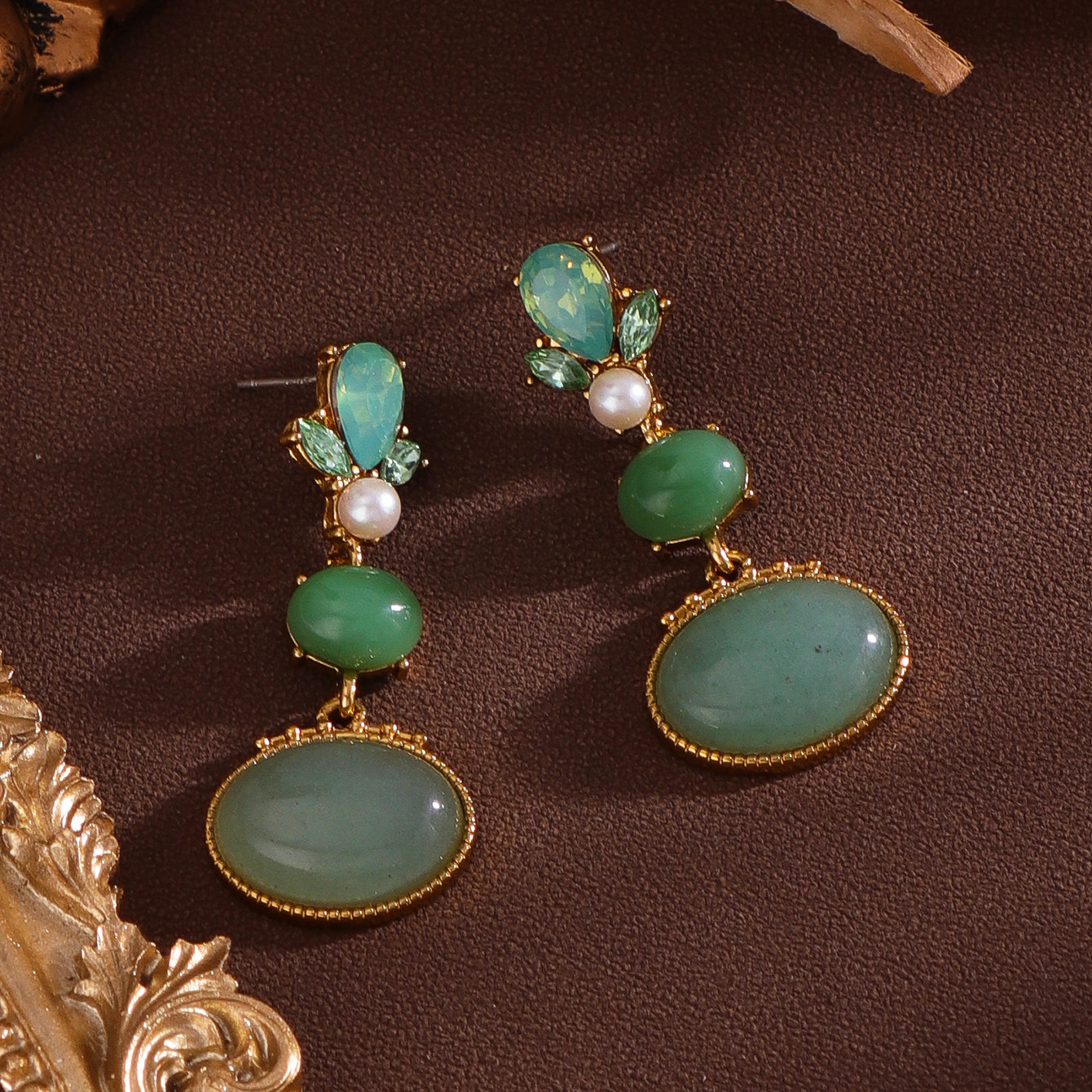 Original Design Wind Accessories Vintage Style Gemstone Earrings Women