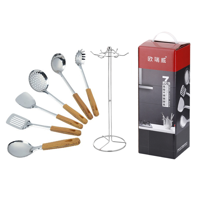201 stainless steel spatula, spoon set, kitchen utensils, home kitchenware set, high temperature resistant, hotel supplies, full set