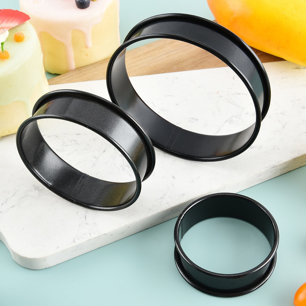 Stainless Steel Cake Ring Tart Ring Mold Double Rolled Edge Round Smooth Baking Tool