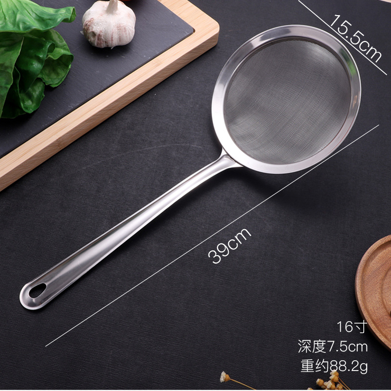 Stainless steel mesh strainer skimmer hot pot spoon household flour sieve soy milk filter net foam skimmer oil spoon kitchen frying spoon