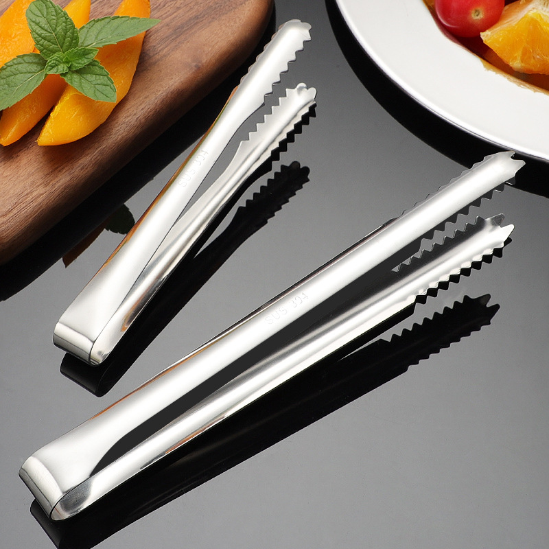 304 stainless steel ice clip anti-slip ice cube clip rock sugar ice fruit small clip kitchen ingredient snack food clip