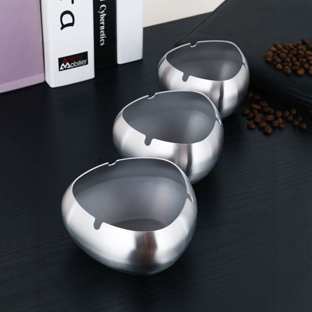 Heart-Shaped Stainless Steel Ashtray Home Anti-Drop Windproof Restaurant Hotel Bar Commercial Ashtray