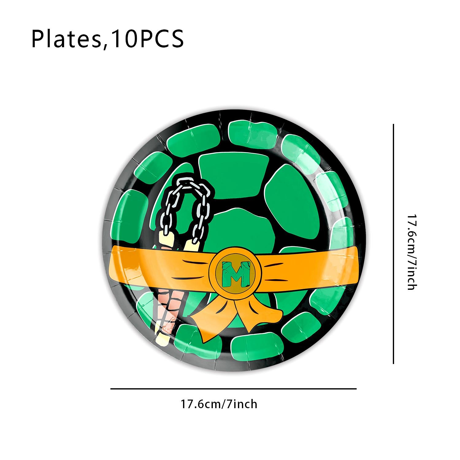 7寸纸盘10pcs-新忍者神龟（款式可定制）