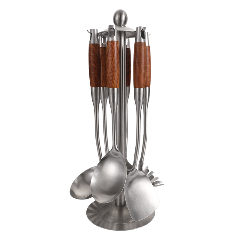 304 stainless steel household kitchen utensils thickened rosewood spatula cooking household kitchen supplies