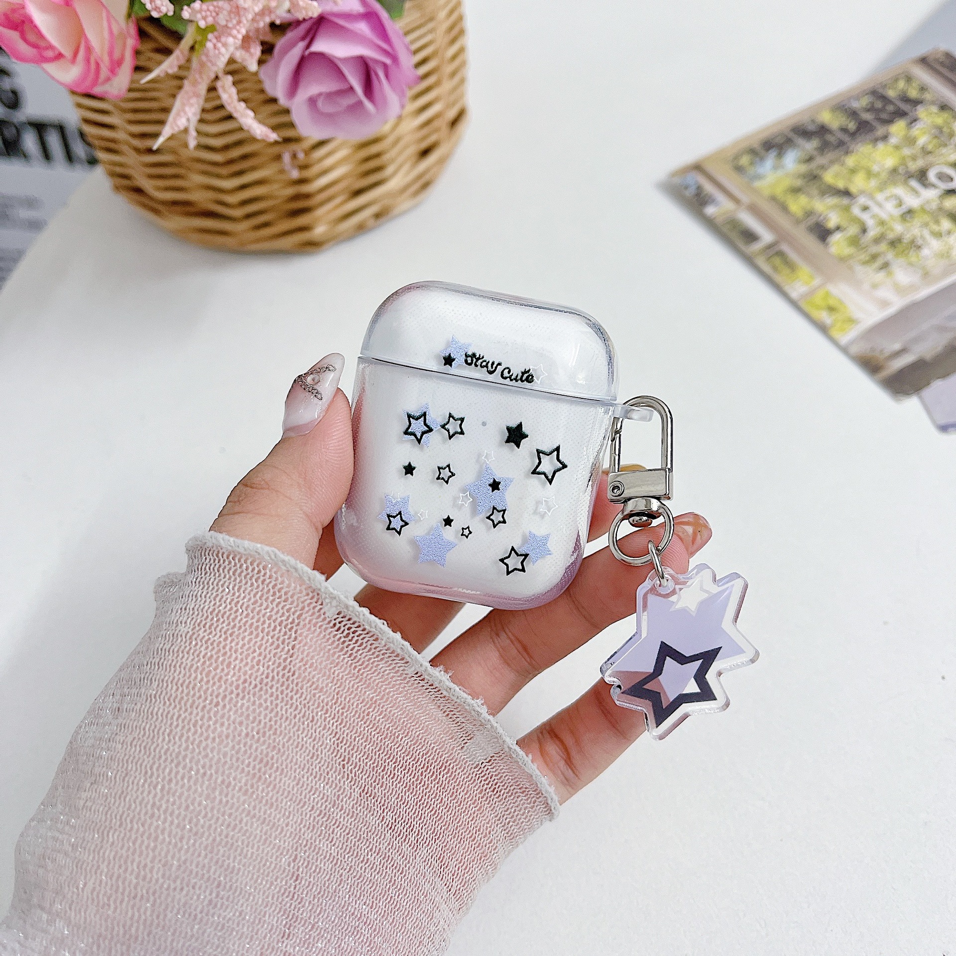 Star AirPods 1/2 generation protective case, transparent soft TPU anti-drop case for Apple Pro 3 earphones, 4