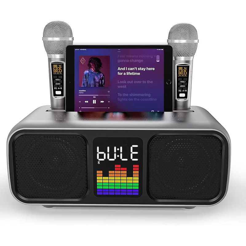 SD318 Bluetooth Speaker Wireless Dual Microphone K-Song All-in-One Machine Portable Outdoor Singing Home TV Children