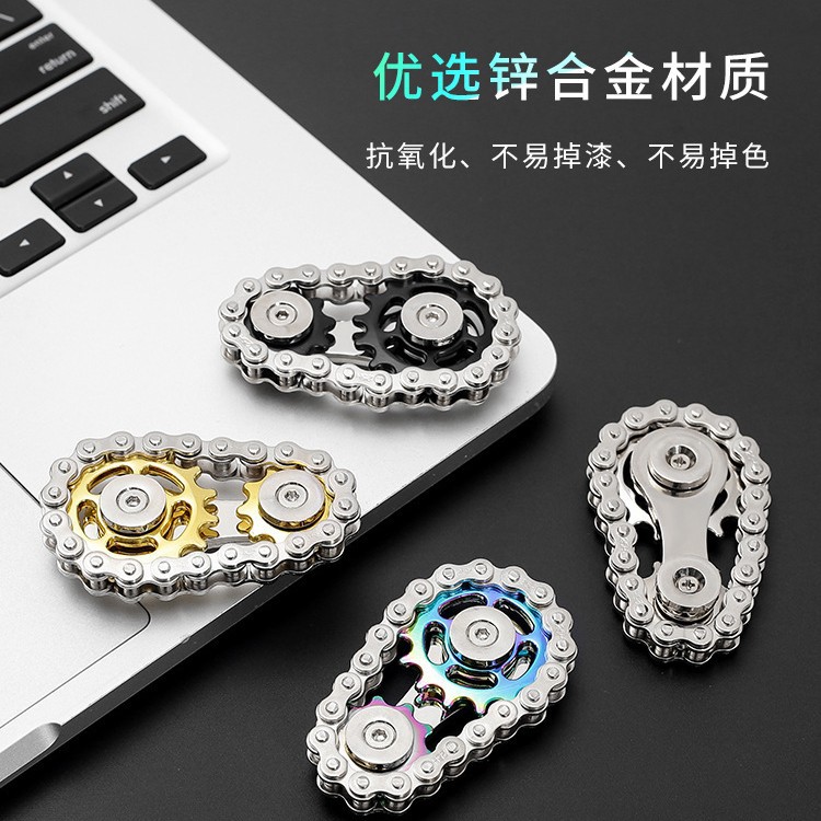 Wheel Chain Finger Spinner Gear Decompression Chain Time-Killing Toy Hand Play Accessory Small Gift