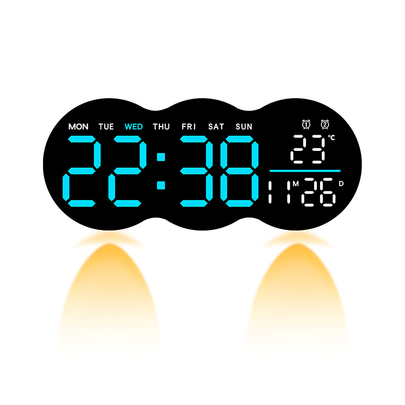 New Living Room Wall Clock Digital LED Electronic Clock with Light Multifunctional Alarm Clock Temperature with Remote Control 2808