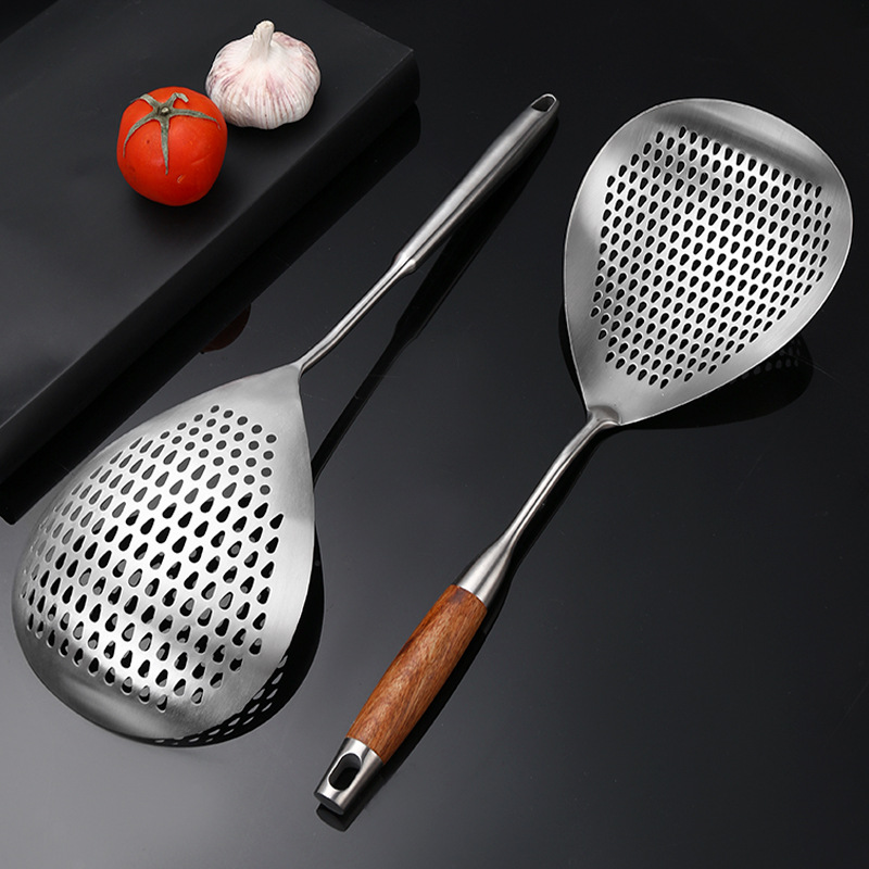 201 stainless steel slotted spoon household kitchen frying colander large deep noodle strainer dumpling strainer pepper strainer