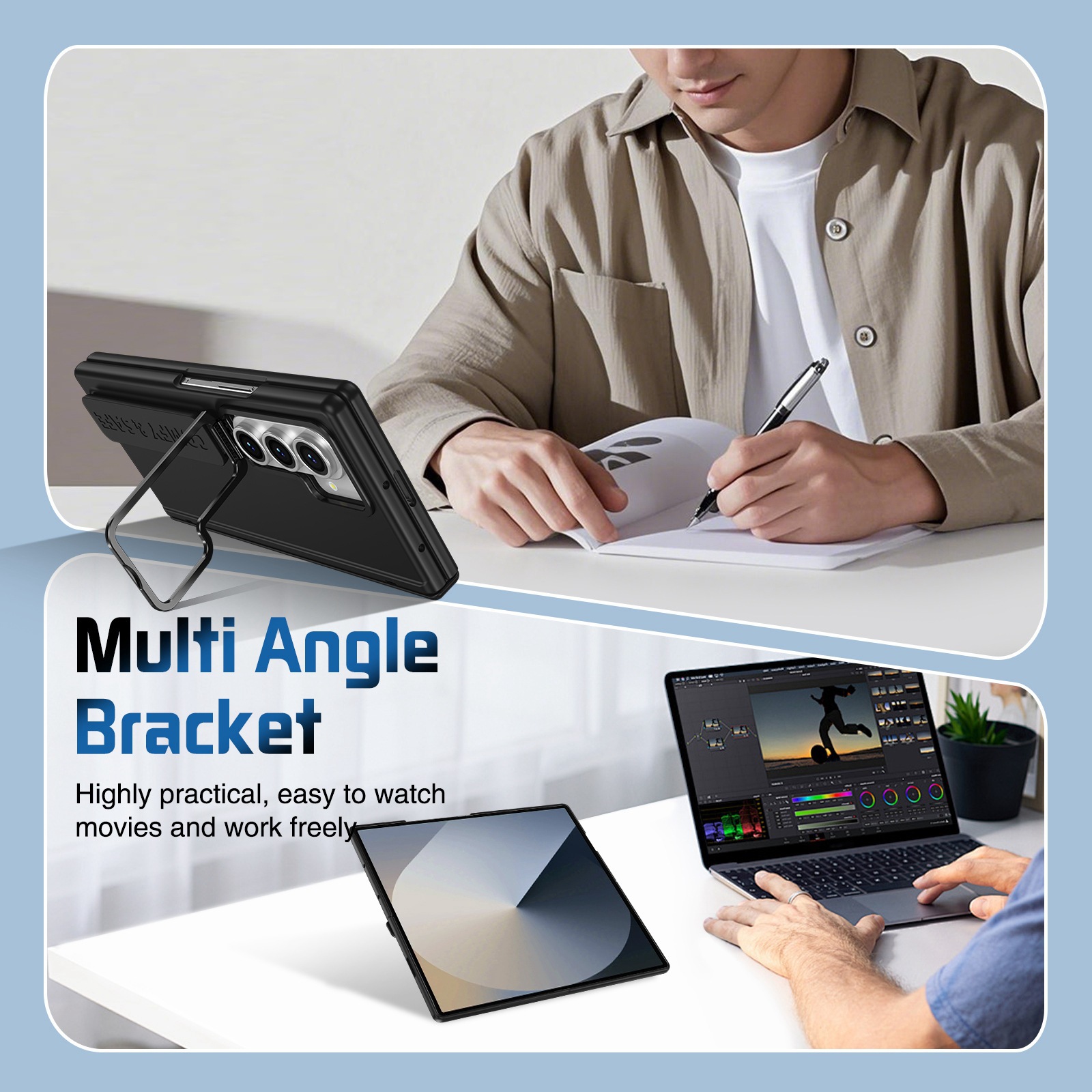 For Samsung Z Fold8 Ultra Phone Case Hinge Full Coverage Lens Bracket Strap Skin Feel Film Anti-Fall