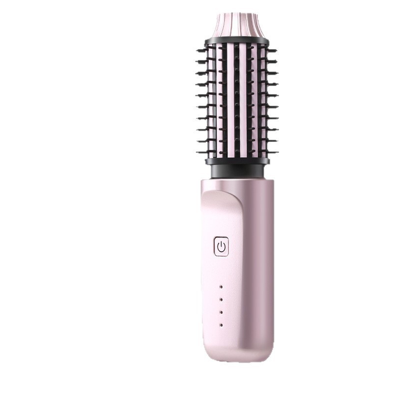 2-in-1 Curling and Straightening Hairbrush Electric Comb Large Capacity Wireless Curling Iron Smart Lazy Comb Non-Damaging Bangs Comb
