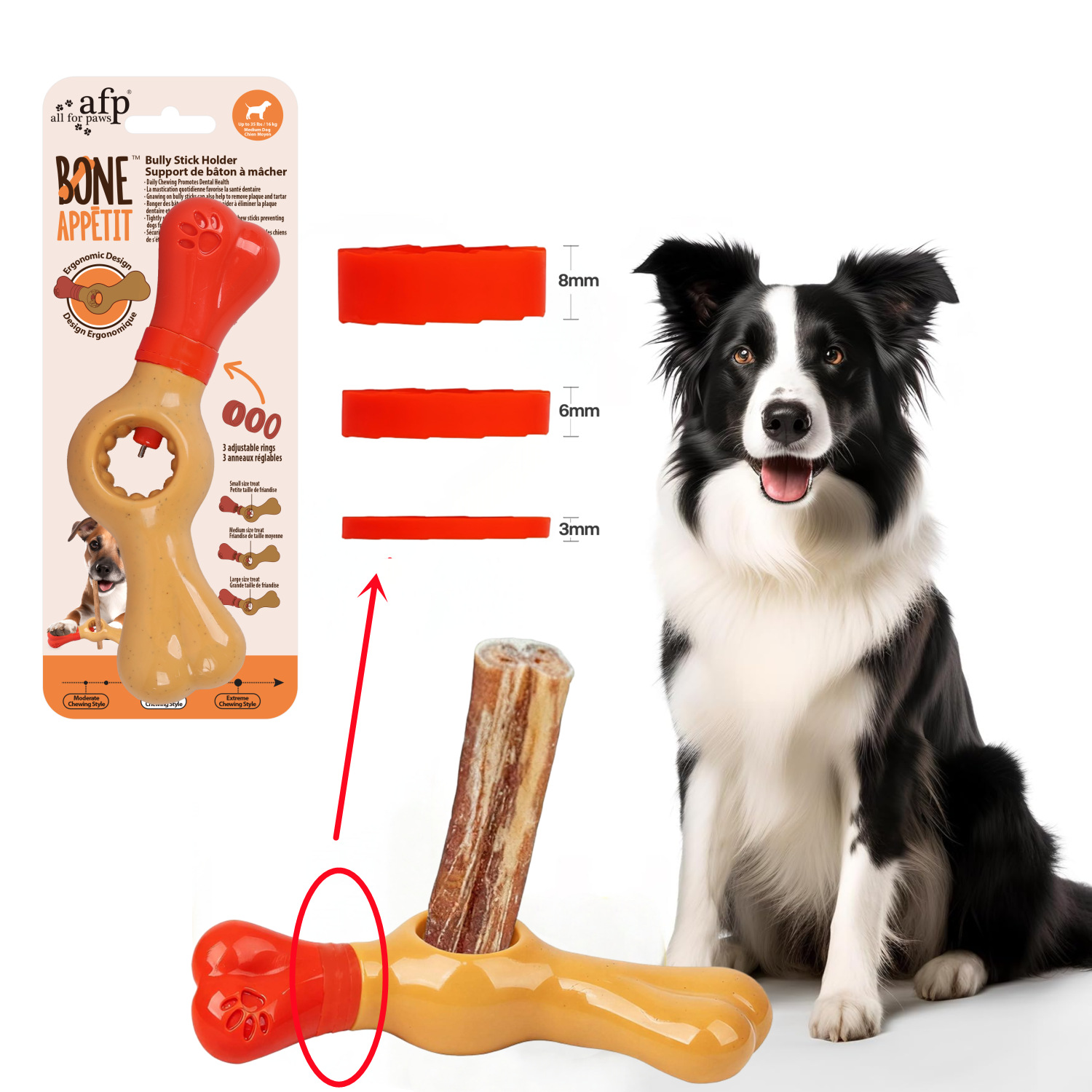 afp Anti-choking Pet Dog Chew Stick Holder Toy Chewing Stick Gnawing Stick Nylon Holder Fresh Breath