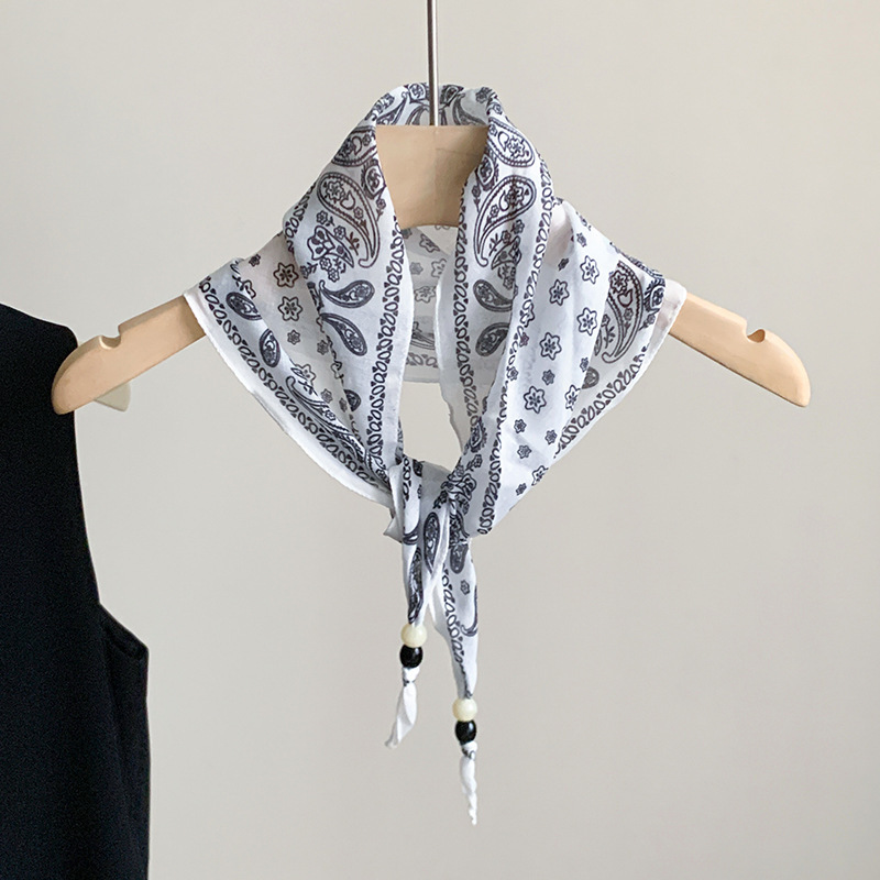 Scarf triangular scarf, elegant accessory thin neck-tie headscarf multi-use