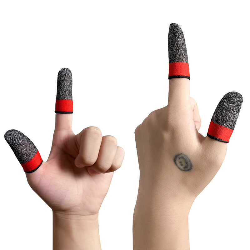 2022 New 24-Button Game Finger Sleeves Ultra-Thin Silver Fiber Game Finger Sleeves Suitable for Honor of Kings Chicken Dinner