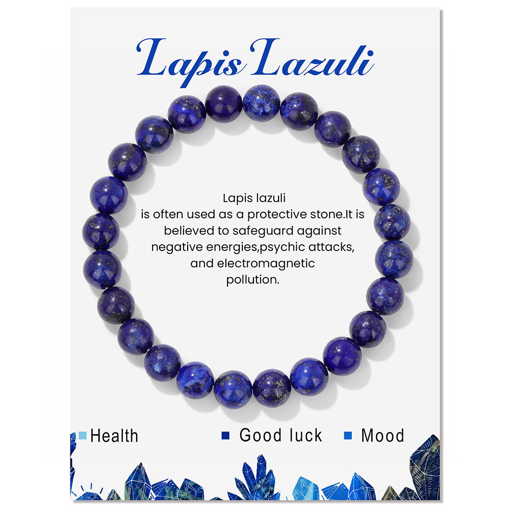 Card pack stone bead bracelet for men simple artificial stone handmade elastic rope bracelet business bracelet