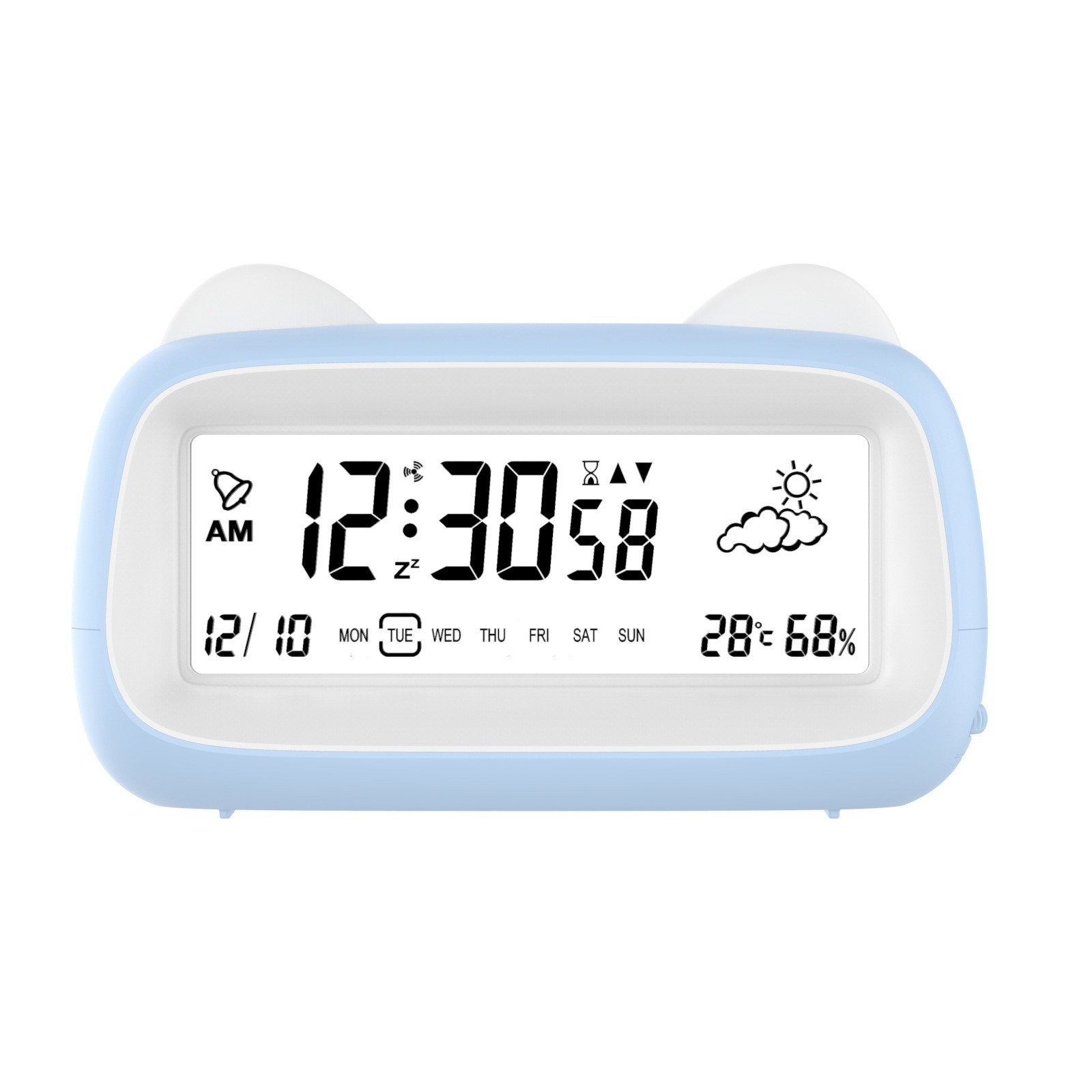 Cartoon Cat Alarm Clock, Night Light Student Alarm, Children's Desktop Small Electronic Clock, Smart Digital Display Clock Gift