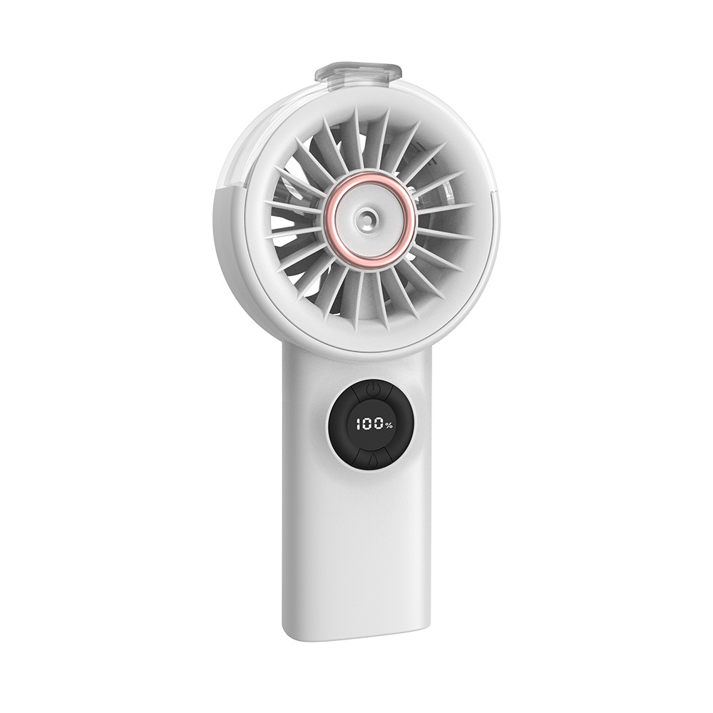 New Spray Fan Strong Wind Humidification Cooling Handheld Small Fan Portable Reverse Charging Desktop Fan