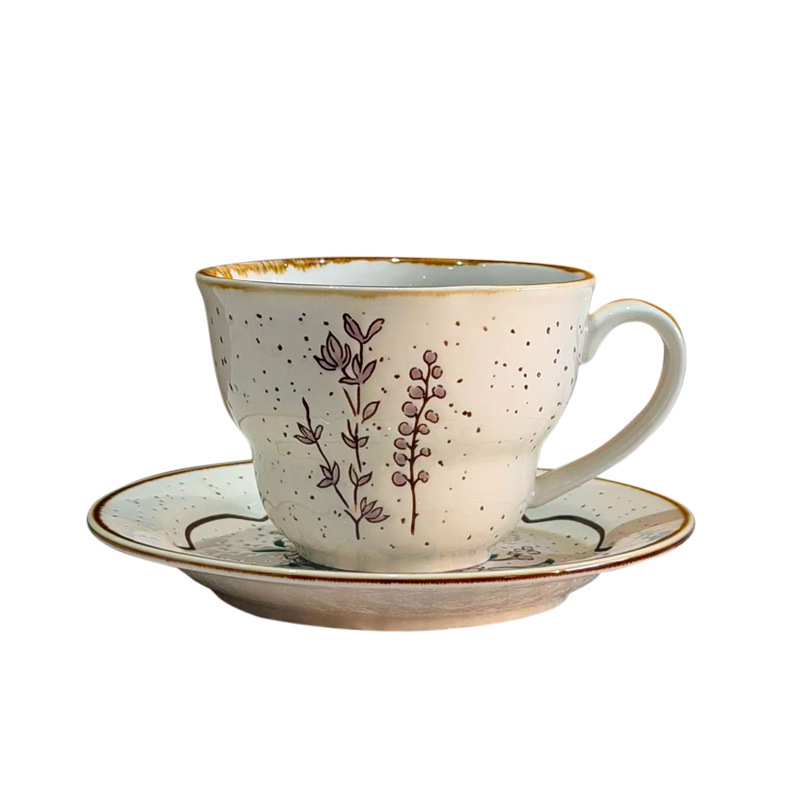 Floral coffee cup latte art latte afternoon tea stunning niche coffee cup saucer