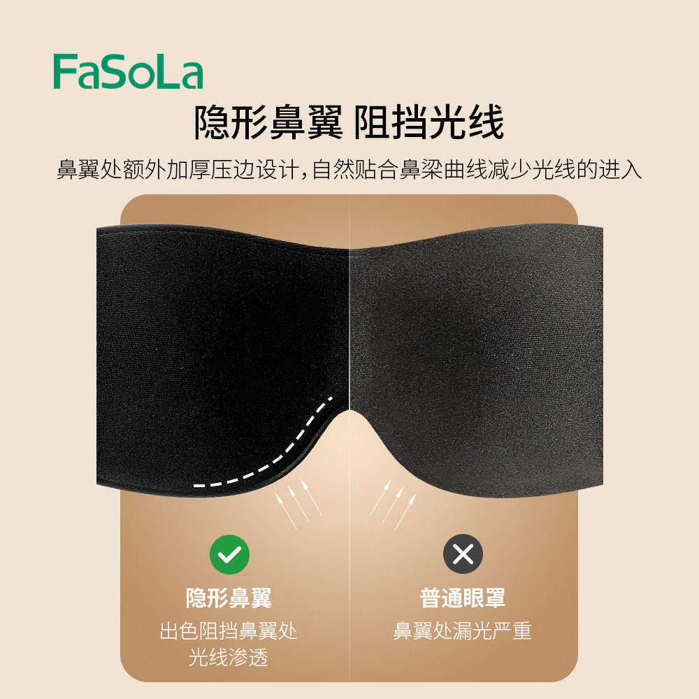 FaSoLa Light-blocking Sleep Eye Mask for Women, 3D Eye Shield to Relieve Eye Fatigue, Sleeping Light-blocking Eye Mask