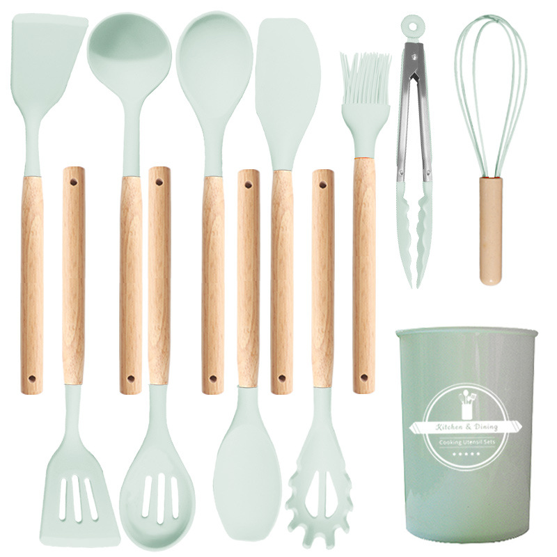 Silicone Kitchenware 12-Piece Set Non-Stick Silicone Spatula Food Grade Silicone Spatula Soup Spoon Set