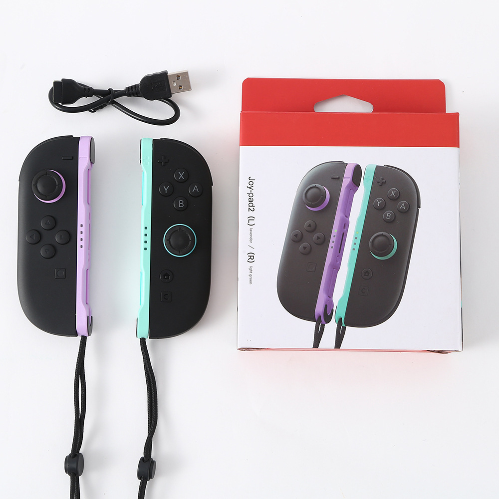 Nintendo Switch Joy-Con Wireless Bluetooth Controller Motion Vibration with Wrist Strap Charging Cable Accessory Set