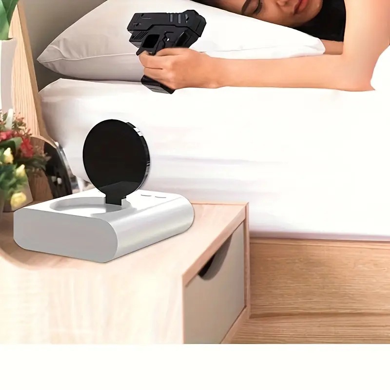 Lazy Wake-Up Shooting Target Alarm Clock Mini Infrared Shooting Digital LED Clock Bedroom Alarm Clock