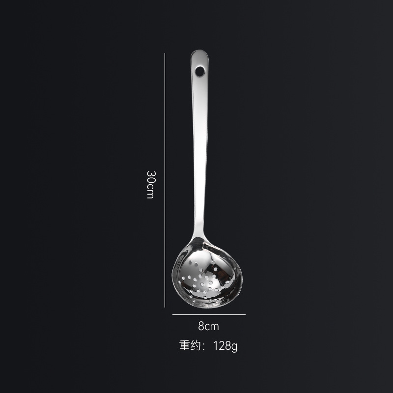 316 stainless steel thickened soup spoon and slotted spoon for kitchen use, large hot pot spoon