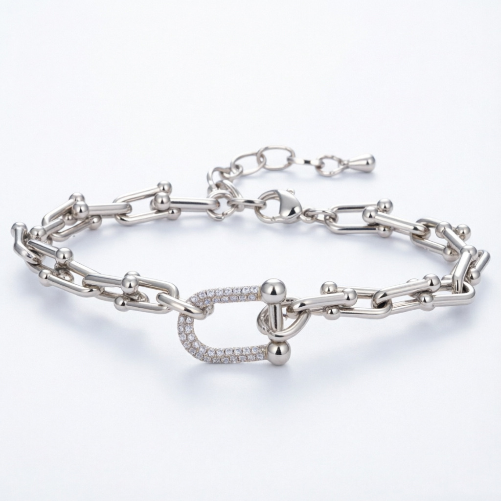U-shaped zircon bracelet women chain design niche style bracelet