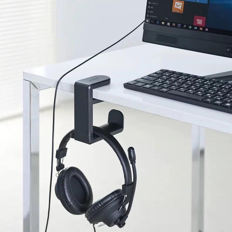 Resin 360-degree rotating headphone stand, over-ear headset stand with desk clamp