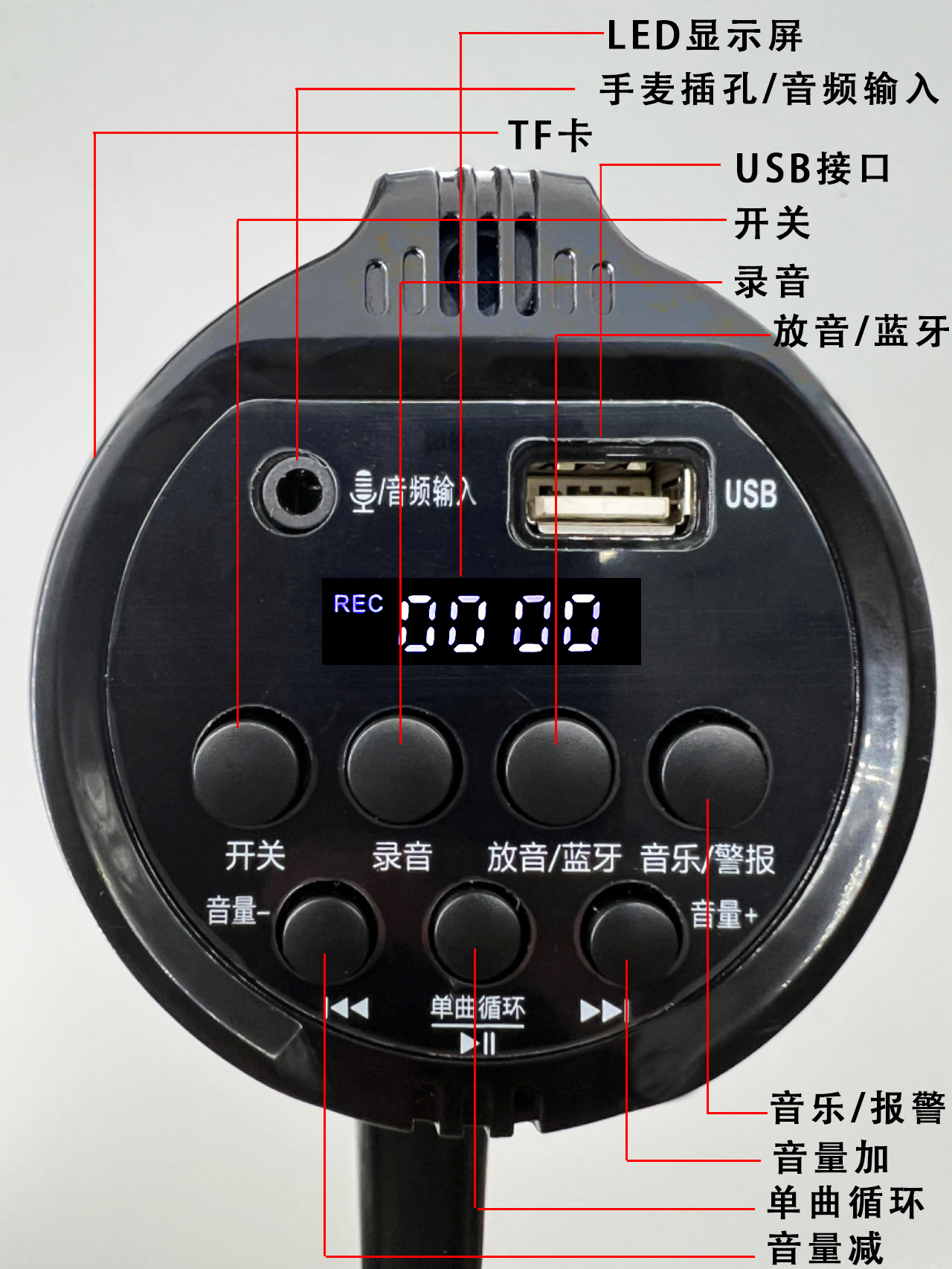 High Power Multifunctional Handheld Amplifier for Outdoor Promotion Flood Control and Rescue Loudspeaker for Stall Vending Horn