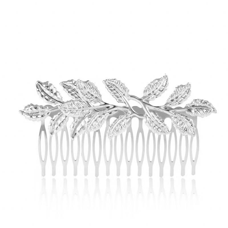 Headband earring bracelet set leaf pearl headband exquisite bridal hair accessory
