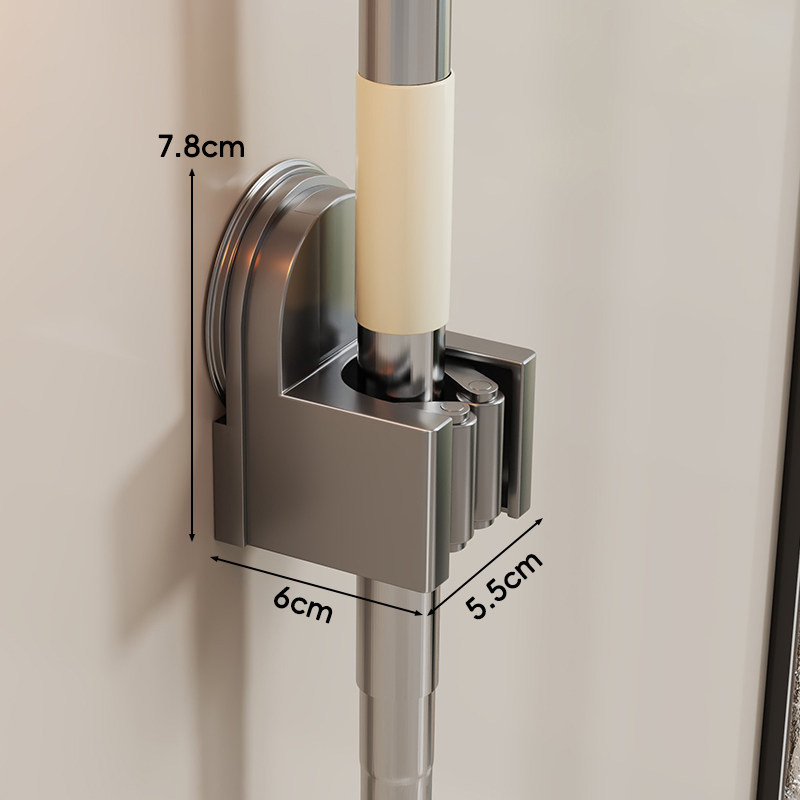 Suction Cup Mop Wall Clip, Bathroom No-drill Mop Rack, Broom Mop Holder Hook, Fixed Storage Rack