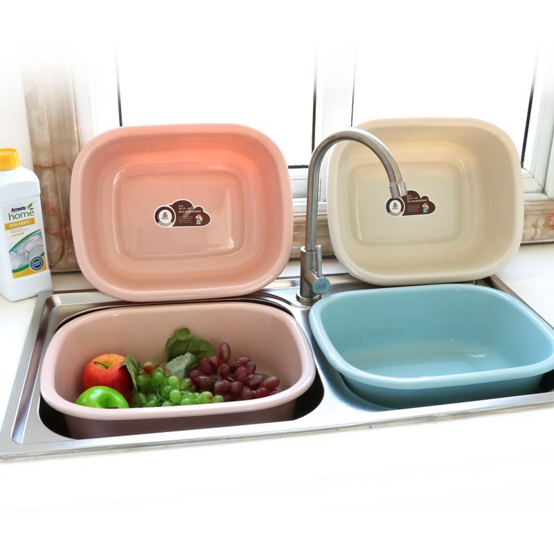 Rectangular plastic washbasin home use vegetable washing basin laundry basin large thickened dormitory student children baby washbasin