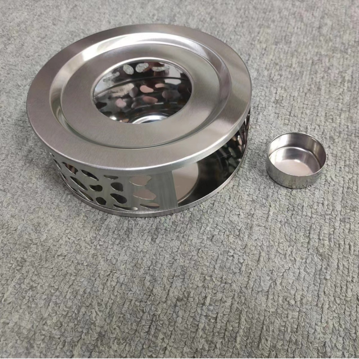 Stove Tea Chat Small Stove Stainless Steel Charcoal Stove Alcohol Candle Carbon Stove Tea Boiling Stove Tea Warming Stove Insulation Base Small Stove