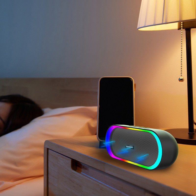 Private mold portable outdoor wireless Bluetooth audio with flowing RGB colorful light Bluetooth speaker