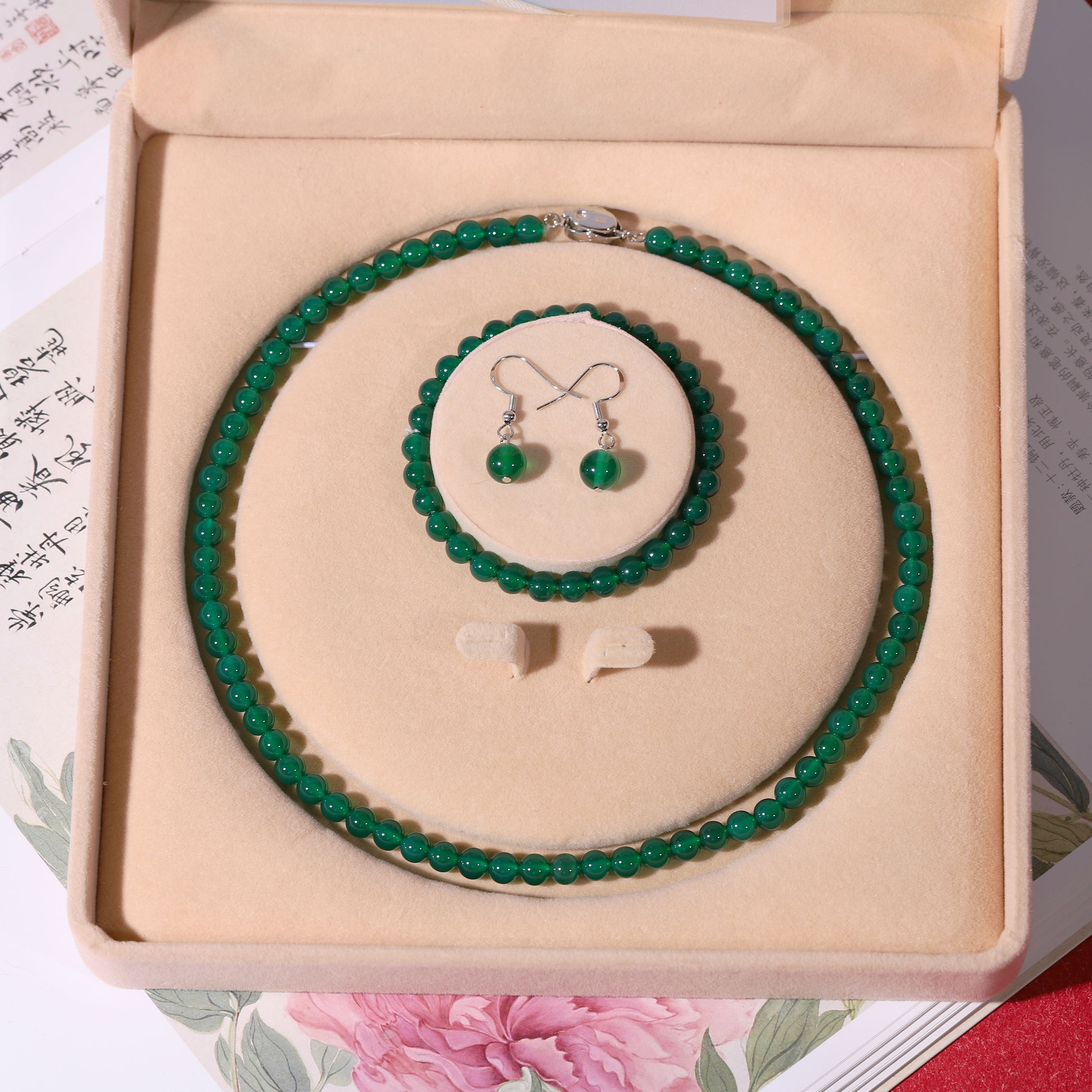 单项链1条（不包括盒子等等） · 6mm绿玛瑙(元宝扣）