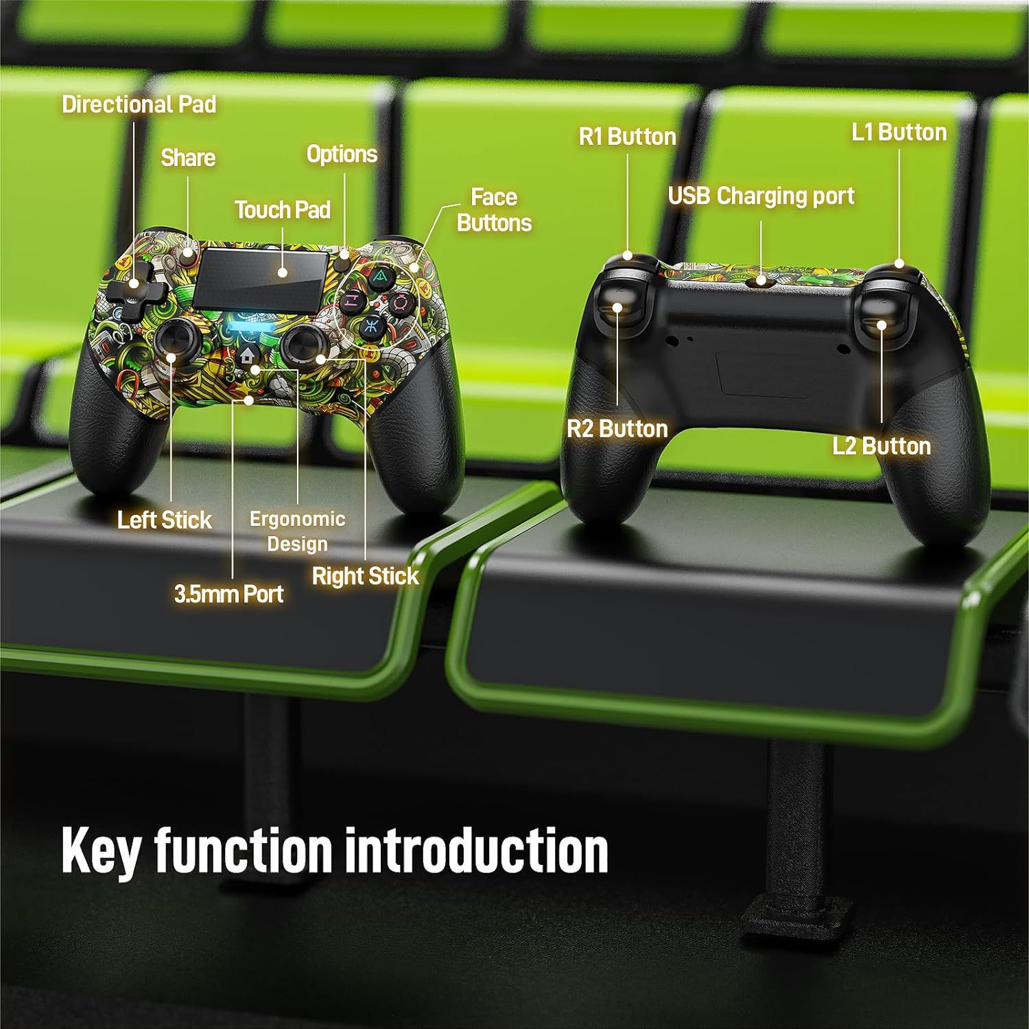 Private mold P4 wireless Bluetooth handle with light bar controller P4 dual vibration wireless game handle compatible with PC computer