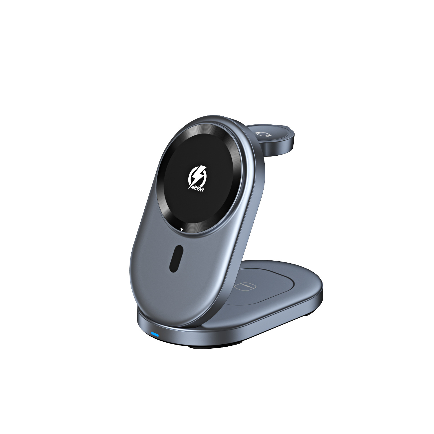 Qi2 magnetic 25W three-in-one wireless charger foldable stand for Apple 17Max/iPhone