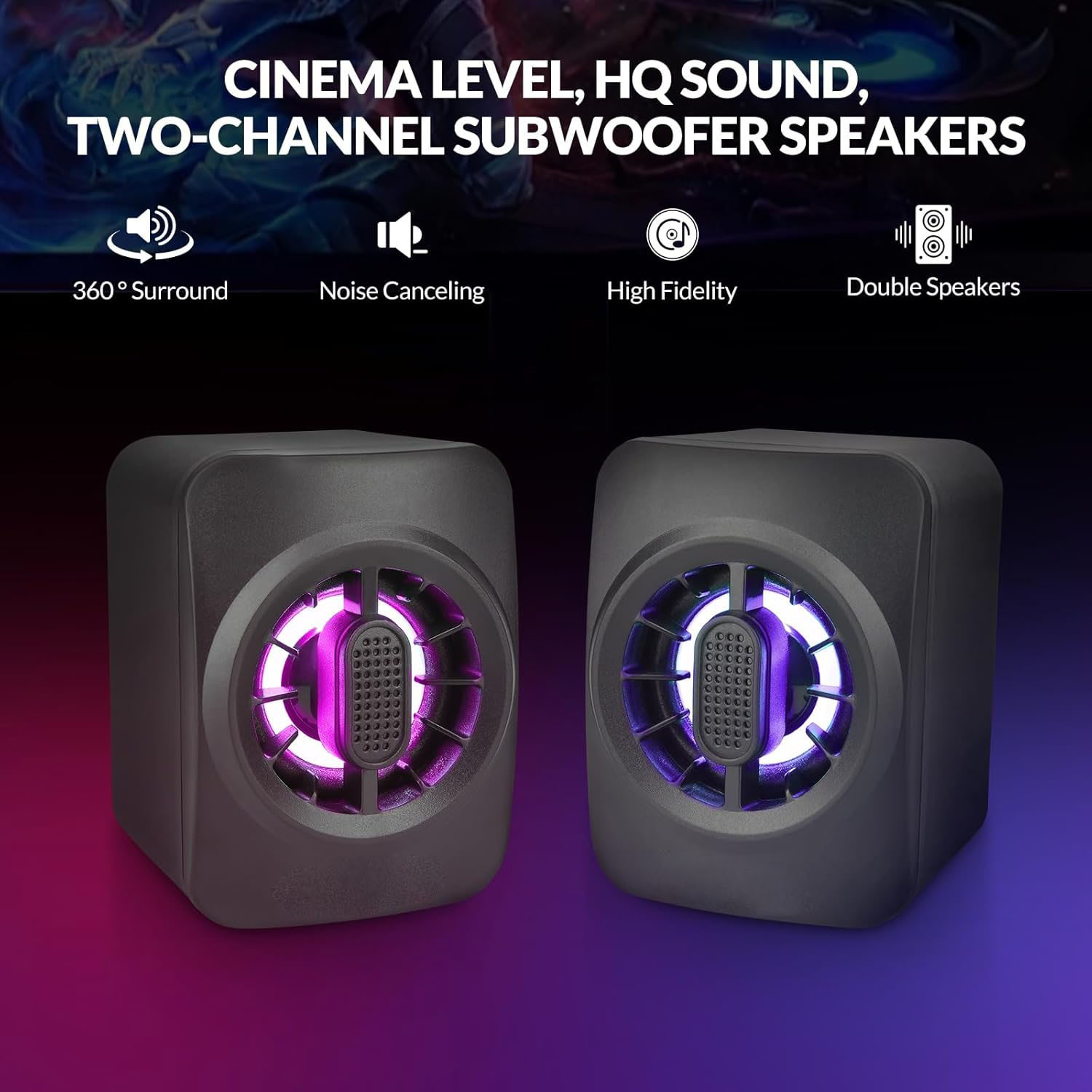 RGB light small audio, desktop computer 3.5MM audio jack 2.0 wired control USB luminous speaker, dual channel