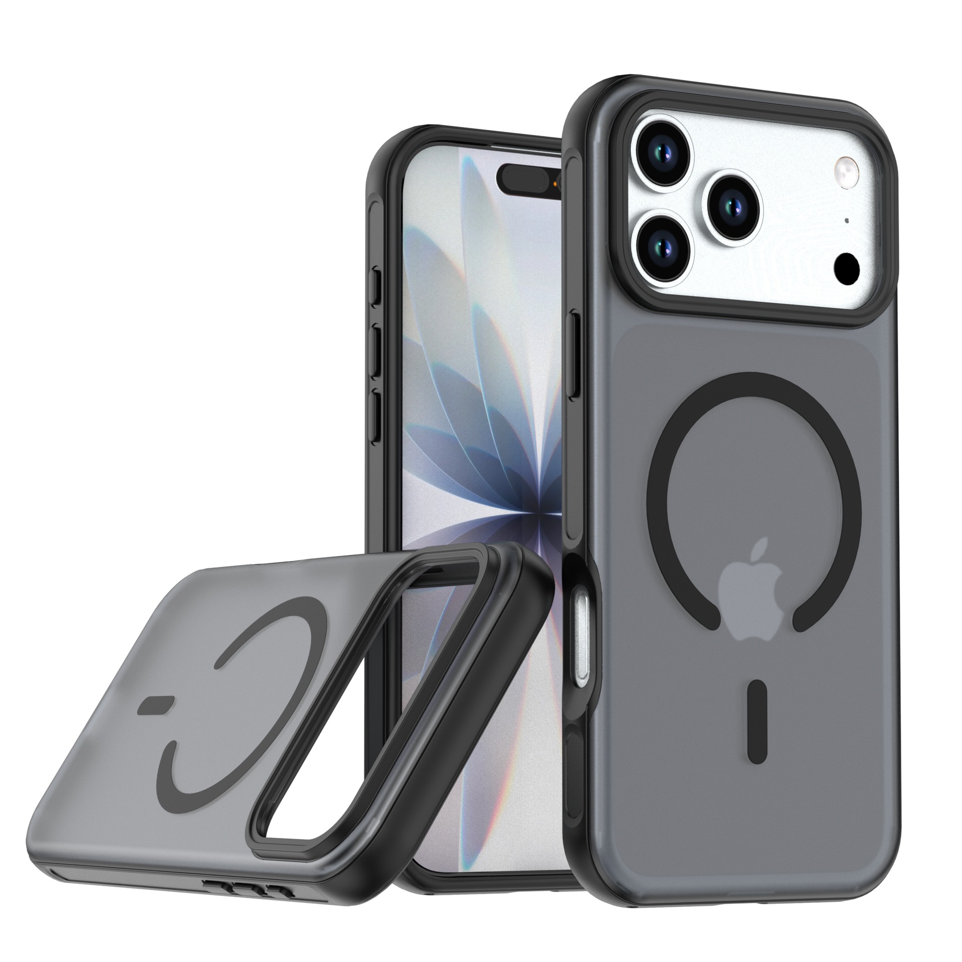 Applicable iPhone 17 Pro Max fulcrum case Apple 16 matte frosted 360 rotating bracket magnetic phone case