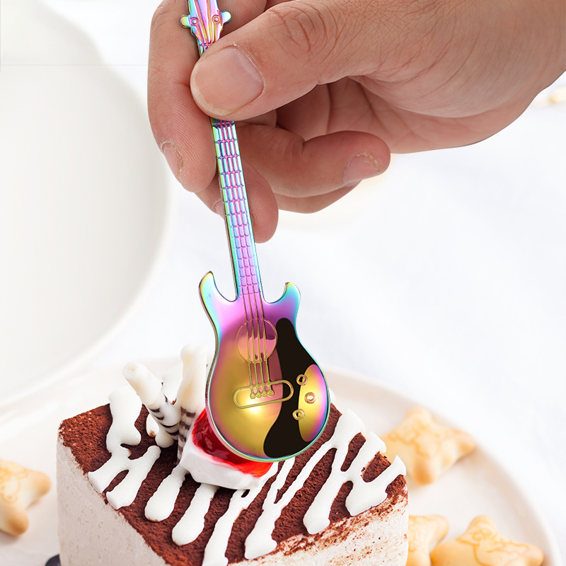 304 stainless steel spoon, guitar spoon, coffee stirring spoon, ice bar spoon, music bar spoon, mug spoon