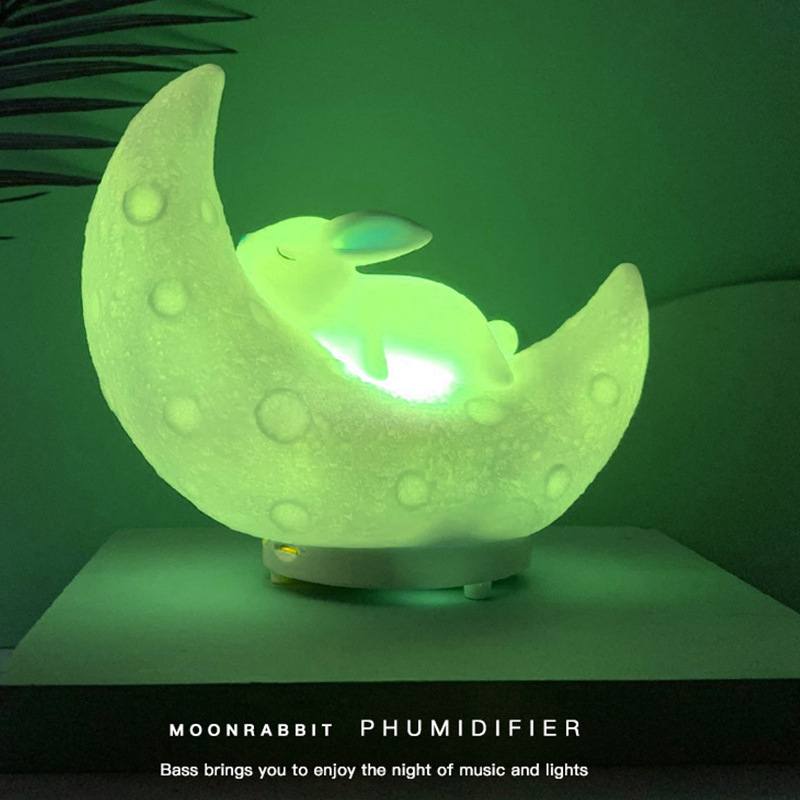Crescent bunny tap light glowing Bluetooth speaker new gift birthday gift ornament audio Y-533