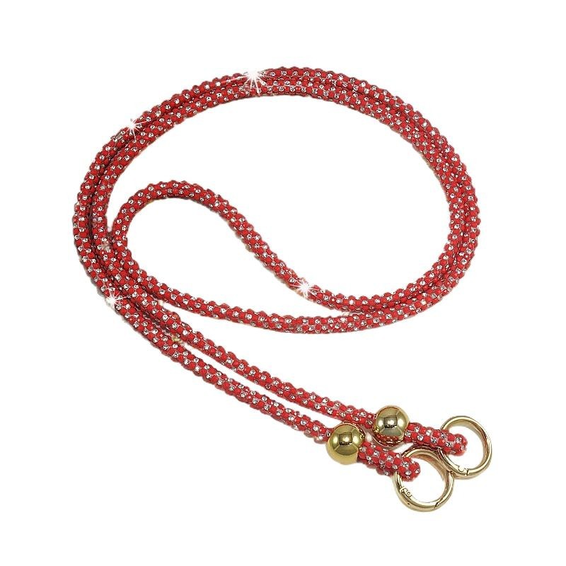 Beaded Full Diamond Phone Lanyard Long Colorful Crossbody Chain Bag Rhinestone Shoulder Strap Luxury for Women