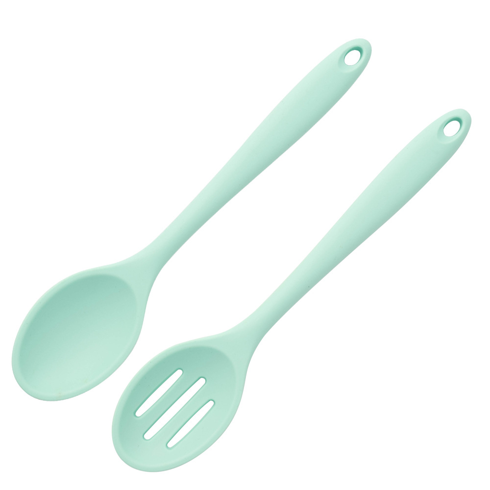 Full Wrap Silicone Soup Spoon Kitchen Cooking Utensil Spoon Children Baby Food Spoon Salad Self-Heating Pack