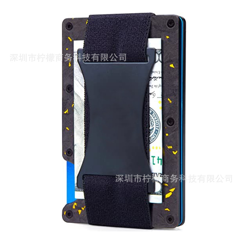 New Forged Carbon Fiber Card Holder RFID Anti-theft Aluminum Alloy Card Clip Anti-demagnetization Metal Card Sleeve